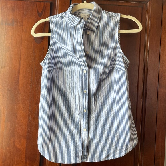 J. Crew Tops - TWO J Crew Blue Button Down Sleeveless Shirts